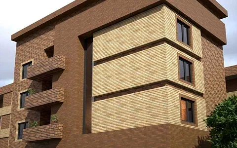 کاشی نمای خانه؛ طرح ساده گلدار برجسته جنس کائولن فلدسپار