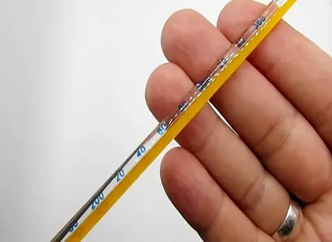 تب سنج جیوه ای؛ مقعدی دهانی شیشه ای اندازه گیری 35 42 درجه