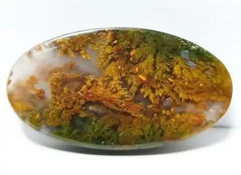 سنگ عقیق شجر دریایی؛ بهاری درختی خزه ای 3 رنگ سبز آبی نارنجی