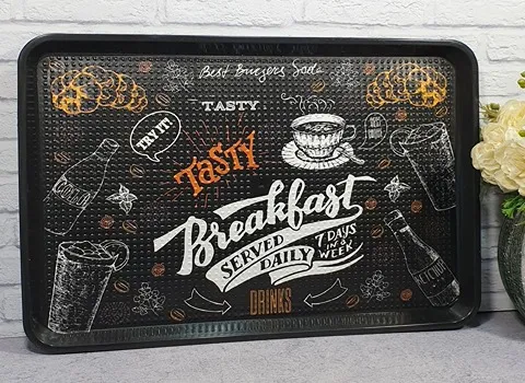 سینی پلاستیکی بزرگ (سرو شربت شیرینی) مستطیلی دایره ای مقاوم