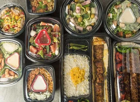 ظرف یکبار مصرف شیک؛ گیاهی پلاستیکی جنس پلی اتیلن کاغذ بسته 100 عددی