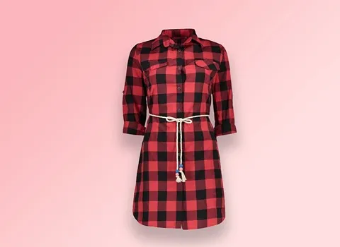 مانتو زنانه چهارخونه؛ اسپرت ورزشی دکمه دار 2 رنگ مشکی قرمز