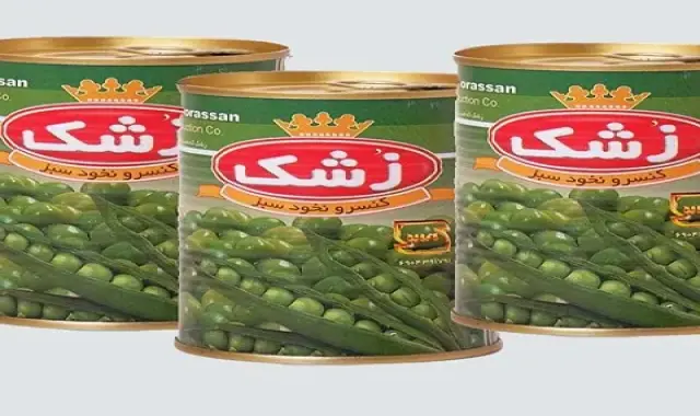 کنسرو نخود فرنگی زشک؛ قوطی آلمینیومی 380 950 گرمی ویتامین B A