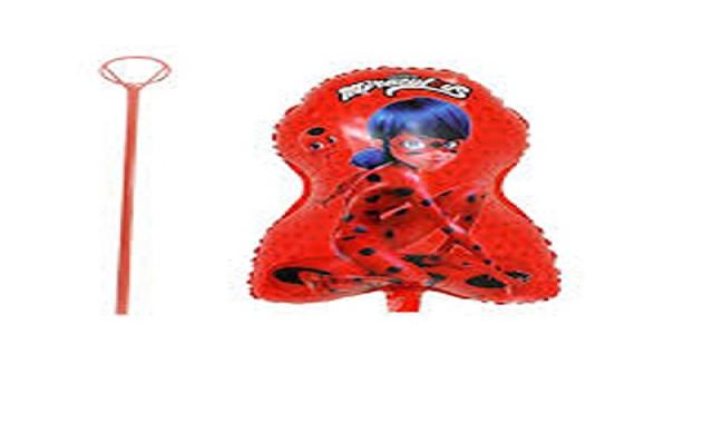 بادکنک دختر کفشدوزکی در بسته بندی 6 عددی به همراه استند