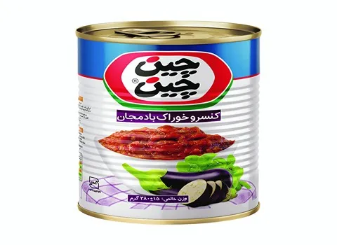 کنسرو بادمجان چین چین؛ حلبی حاوی فسفر مس گوگرد منیزیم (400 700) گرمی