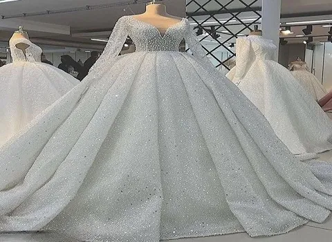 لباس عروس عربی؛ شیک 3 مدل جواهر سنگ کریستال مروارید دوزی