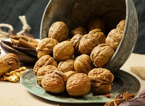 گردو با پوست خارجی؛ درشت پر چرب (تقویت مغز) حاوی فیبر Omega 3