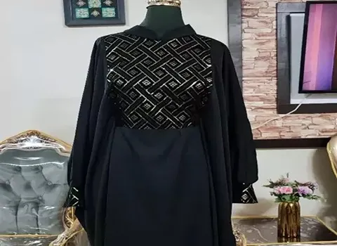 خرید جدیدترین انواع مانتو عبایی سوزن دوزی