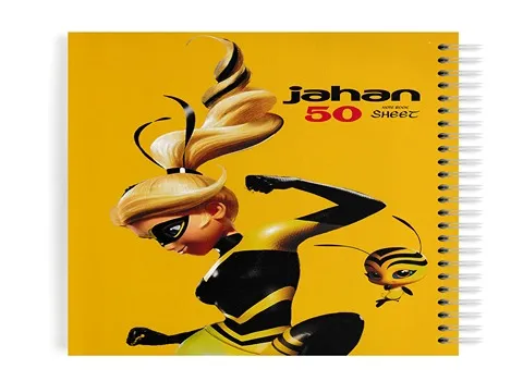 دفتر نقاشی 50 برگ؛ سیمی چسبی 3 جلد (طلقی کارتنی بی طرف)