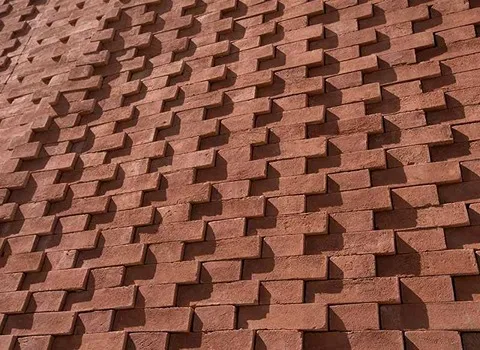 آجر فشاری ساوه؛ خاک رس قرمز ماشینی کوره ای (4 3) سانتی متری