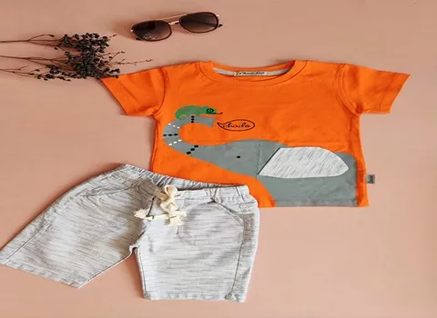 لباس پسرانه تابستانی؛ شیک پوش ضد تعریق راحت (کمر کش دمپا باز یقه گشاد) الیاف طبیعی پارچه نخی لنین