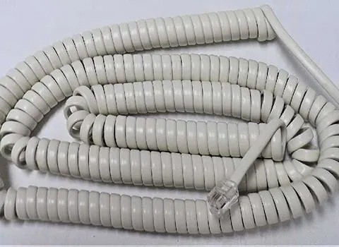 سیم تلفن فنری؛ مسی 2 رنگ سفید مشکی Made in Iran