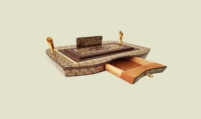جا خودکاری میناکاری؛ چوبی فلزی سفالی 3 رنگ فیروزه ای لاجوردی قرمز