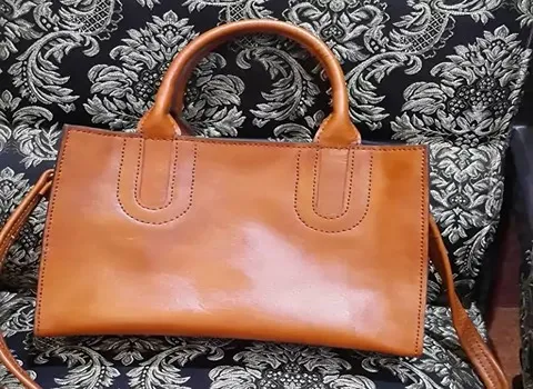 کیف چرم عسلی زنانه؛ گاوی بوفالو بزی 2 مدل دوشی دستی Feminine