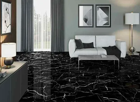 سرامیک کف پذیرایی مشکی؛ شیک متریال خاص هارمونی جذاب مرغوب polished