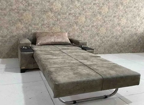 مبل تخت خواب شو مدل چستر؛ فلزی سفید (75 145) سانتی متر