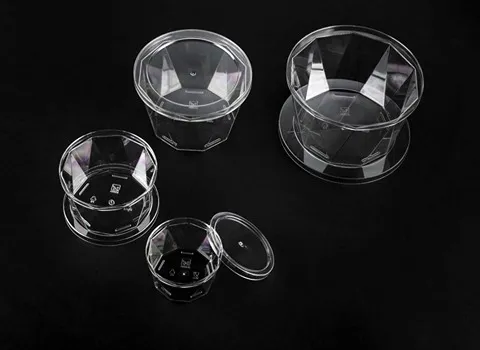 ظروف یکبار مصرف هیوا؛ شفاف کریستالی درب دار Hiwa