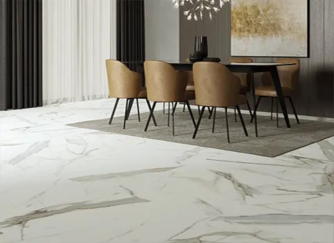 سرامیک طرح سنگ سفید طلایی (کاشی) لعابدار ساده 2 کاربرد ویلا ساختمان