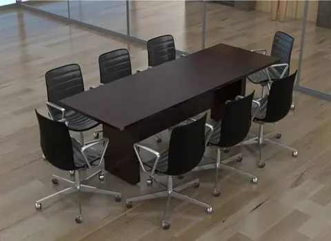 میز اداری ام دی اف کنفرانس؛ مشکی قهوه ای براق مات 2 نوع کلاسیک مدرن