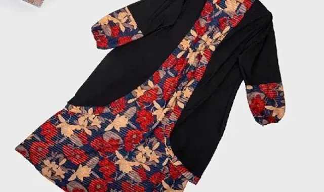 پیراهن زنانه آستین بلند؛ جنس حریر ریون 4 رنگ قرمز زرد سفید صورتی