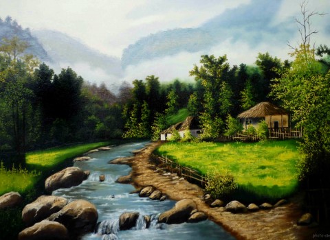 قیمت تابلو منظره رنگ روغن