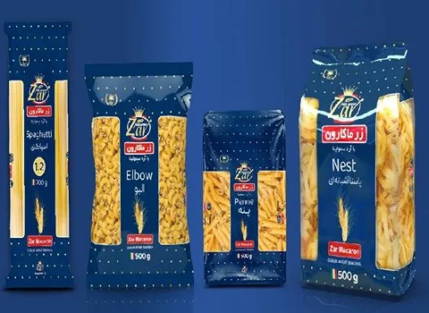 ماکارونی شکل دار زر ماکارون؛ منبع اسید فولیک 3 نوع صدفی پروانه ای لوله ای