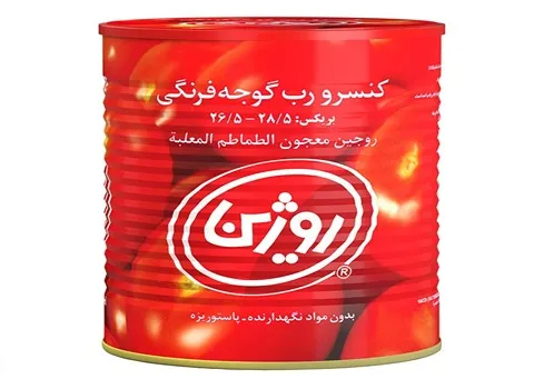 رب گوجه فرنگی روژین 800 گرمی (پوره) مناسب سرطان پروستات حاوی A E C