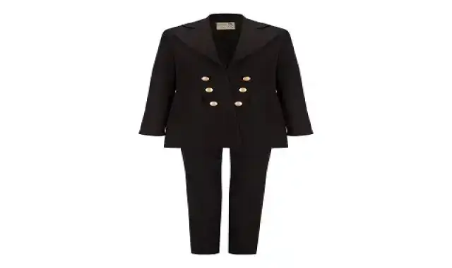 کت شلوار زنانه مجلسی مشکی؛ کرپ مجالس مقاوم نوع دوخت Black