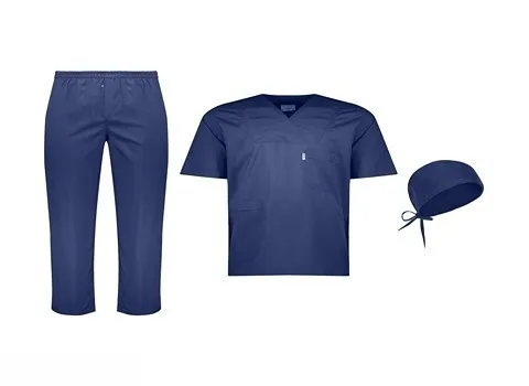 لباس بیمارستان اسکراب (گان) طوسی آبی روشن صورتی 2 جنس تترون کجراه