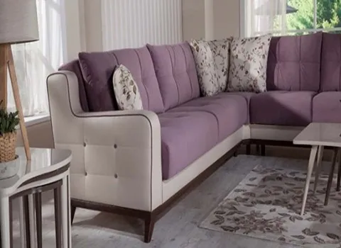 مبل چستر یاسی؛ تاشو جنس چرم پارچه (7 10) نفره Sofa