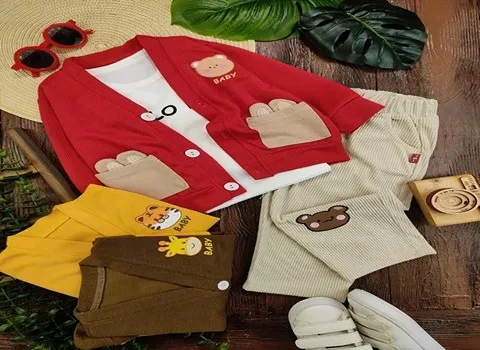 لباس پسرانه کودک؛ تیشرت آستین 2 رنگ آبی سرمه ای