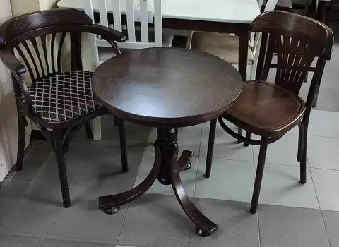 میز گرد چوبی ساده؛ بیضی راش گردو 3 کاربرد منازل رستوران Hotel