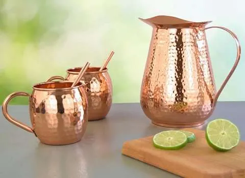 لیوان مسی بزرگ؛ ساده دسته دار قلم زنی محفظه سفید قلع اندود copper