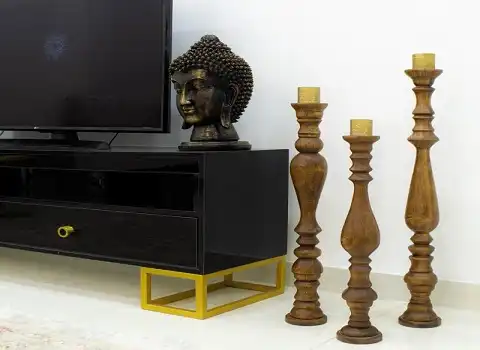 جاشمعی چوبی بلند؛ گرد مربع درجه مقاومت بالا ابعاد (40*14*70 30*10*65) سانتیمتر