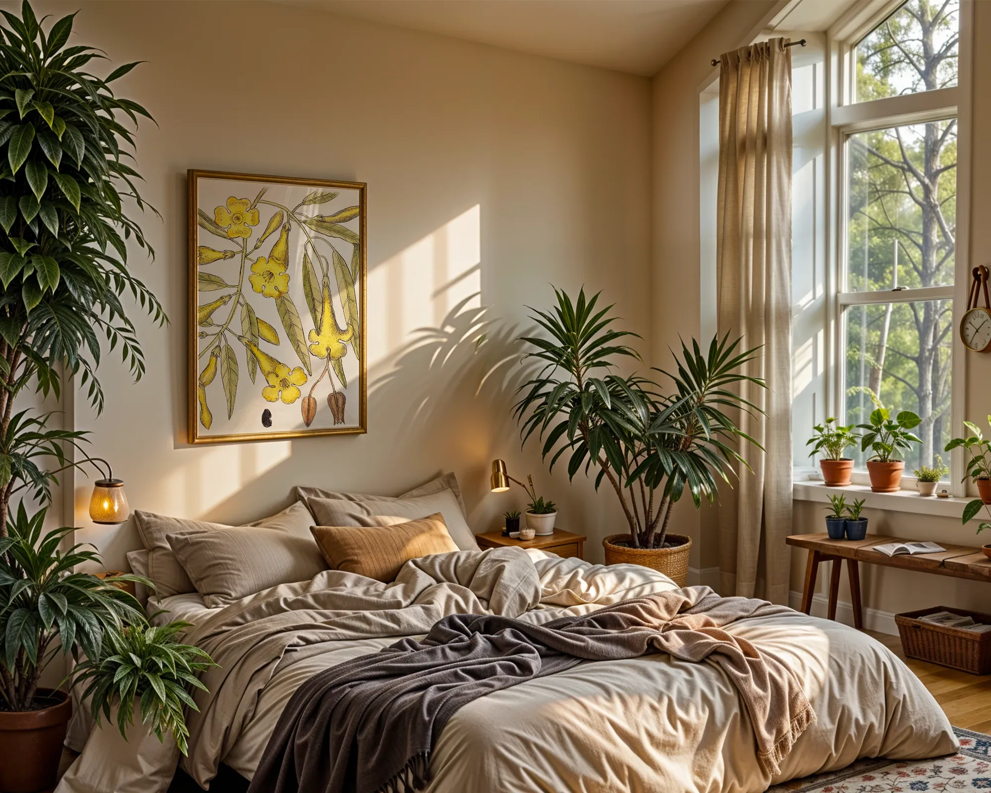 Yellow Trumpet Flower Botanical Study — room view 4
