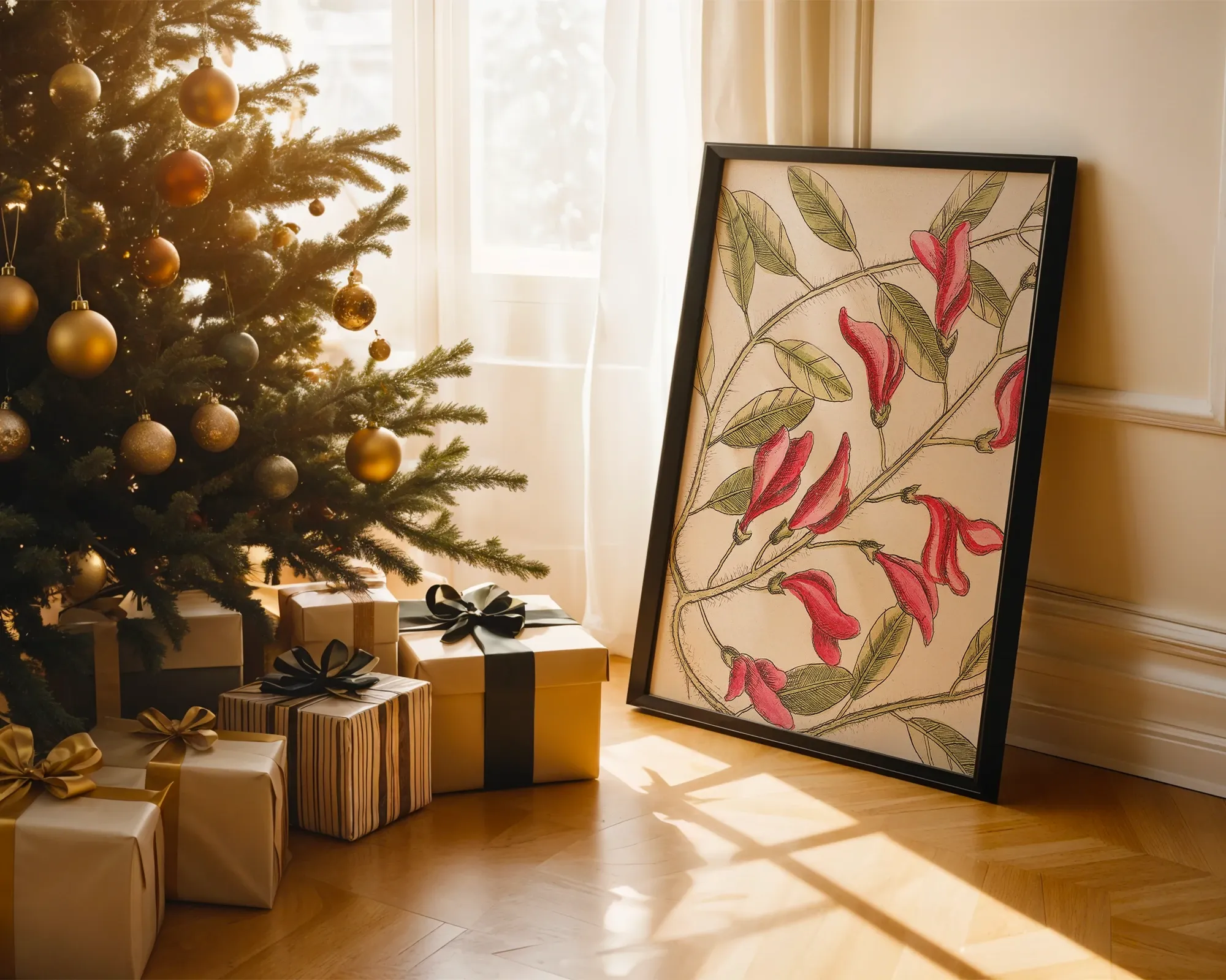 Crimson Botanical Vine — room view 2