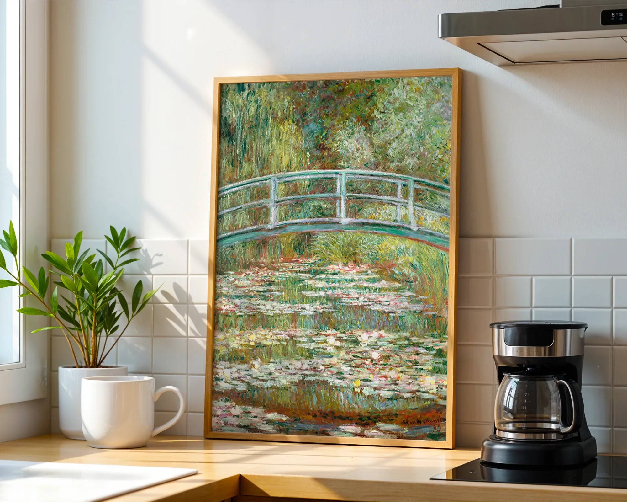 Water Lily Pond (Japanese Bridge) — Print edition, room view 1