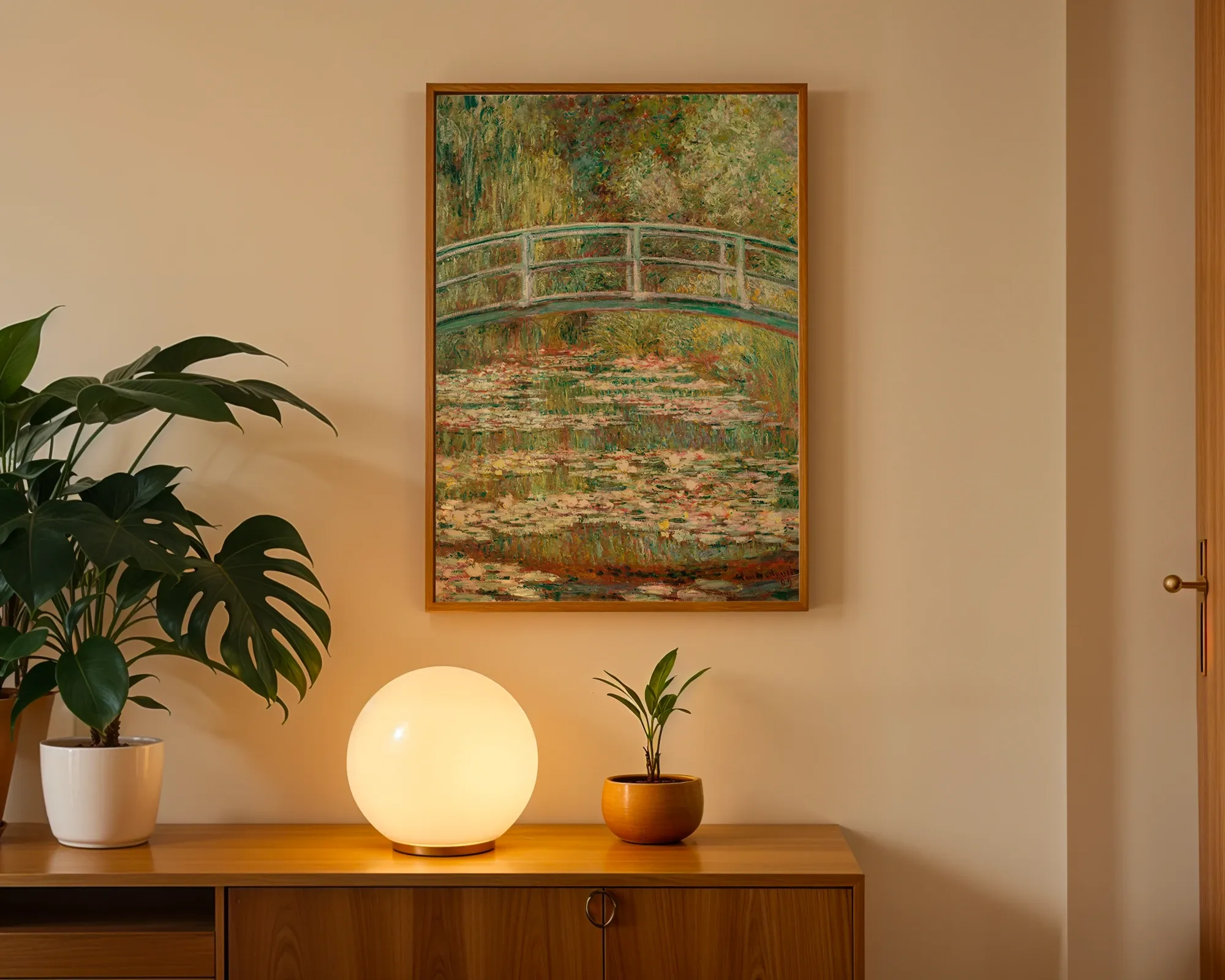 Water Lily Pond (Japanese Bridge) — Print edition, room view 3