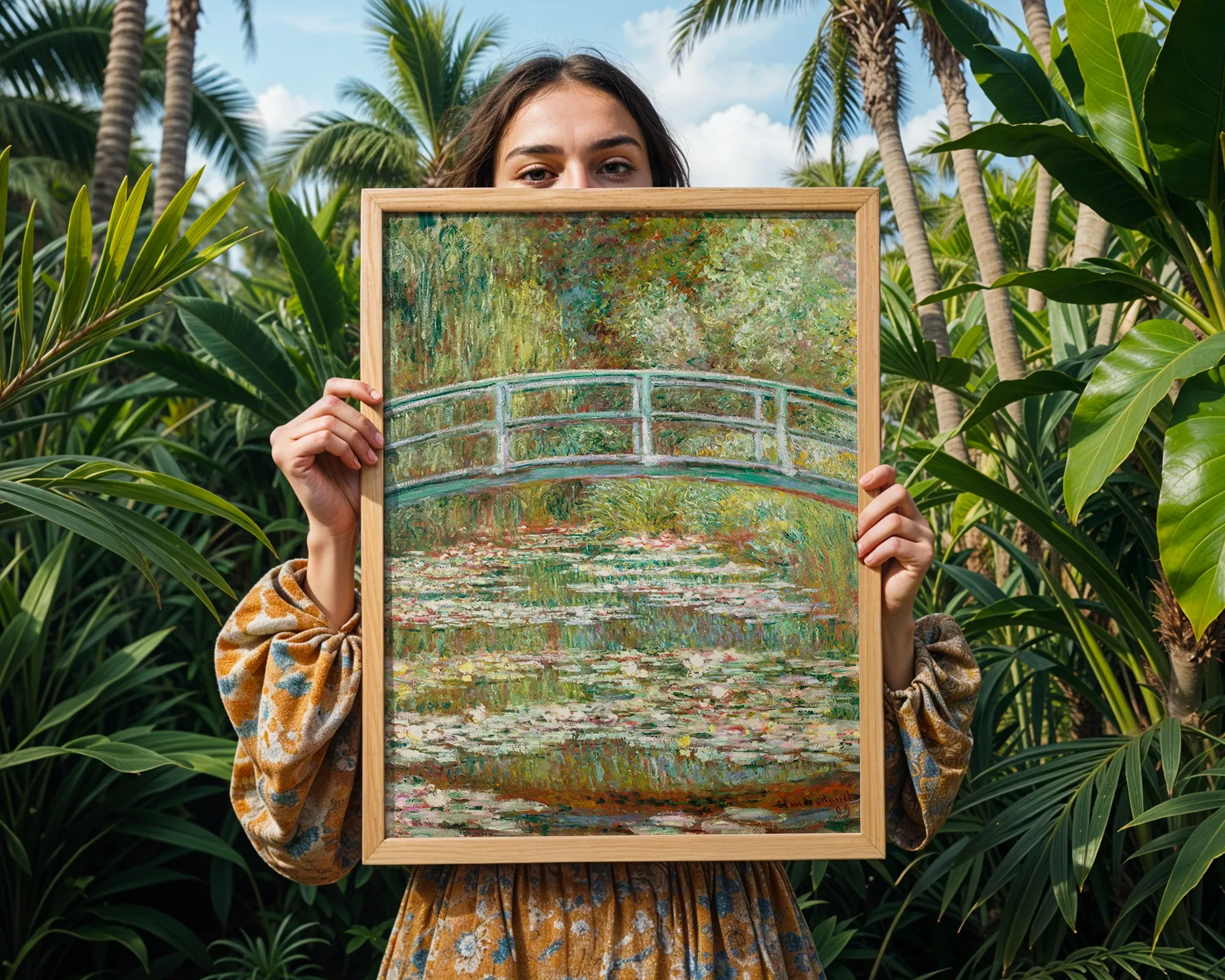 Water Lily Pond (Japanese Bridge) — Print edition, room view 5