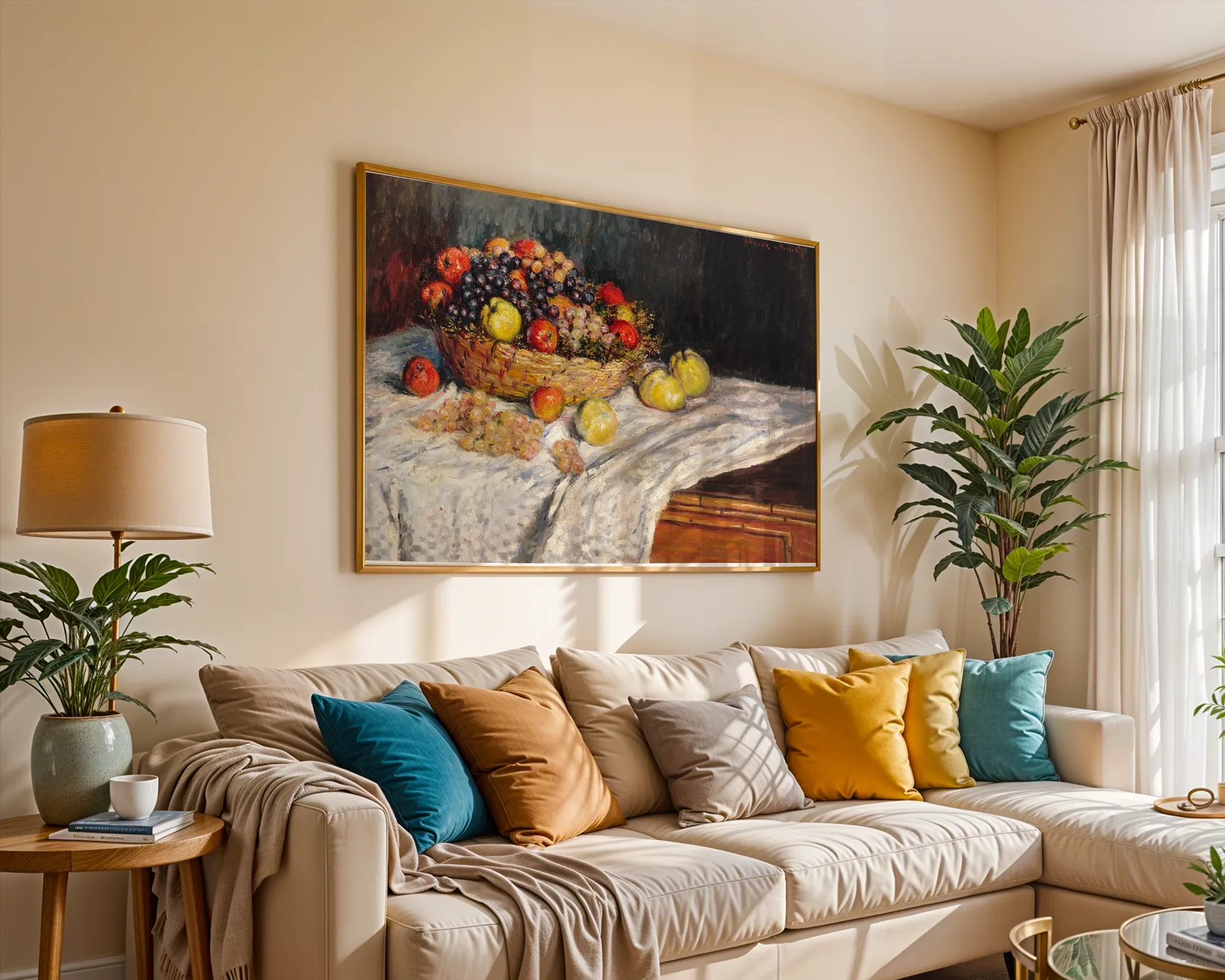 Still Life with Apples and Grapes — Print edition, room view 2