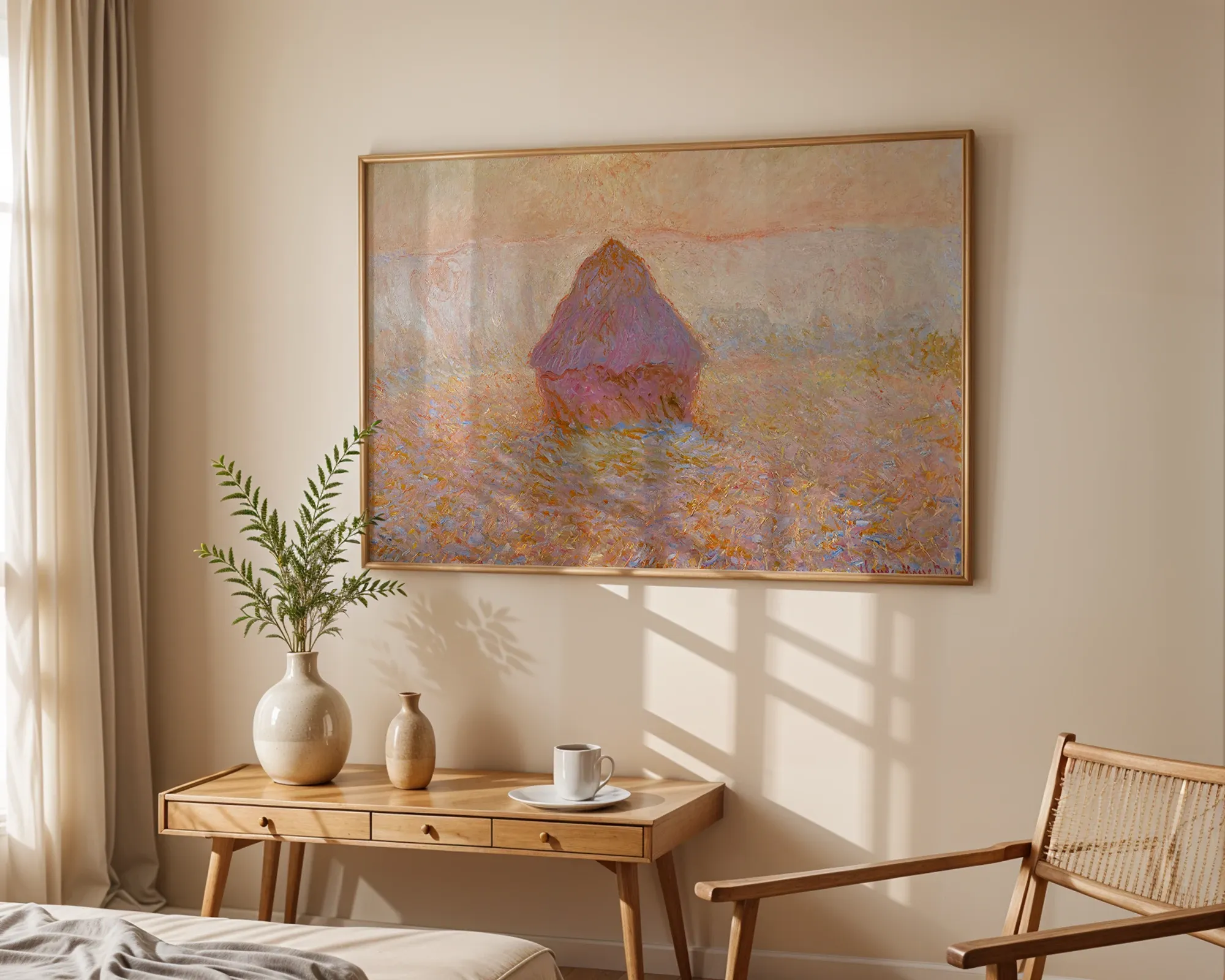 Haystacks (Sunset) — Print edition, room view 1