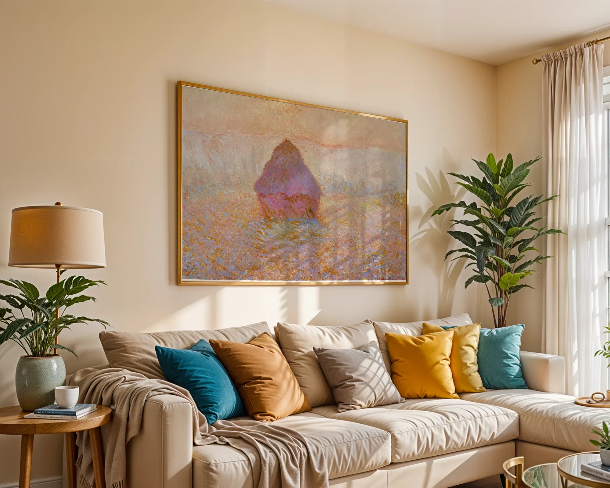 Haystacks (Sunset) — Print edition, room view 2