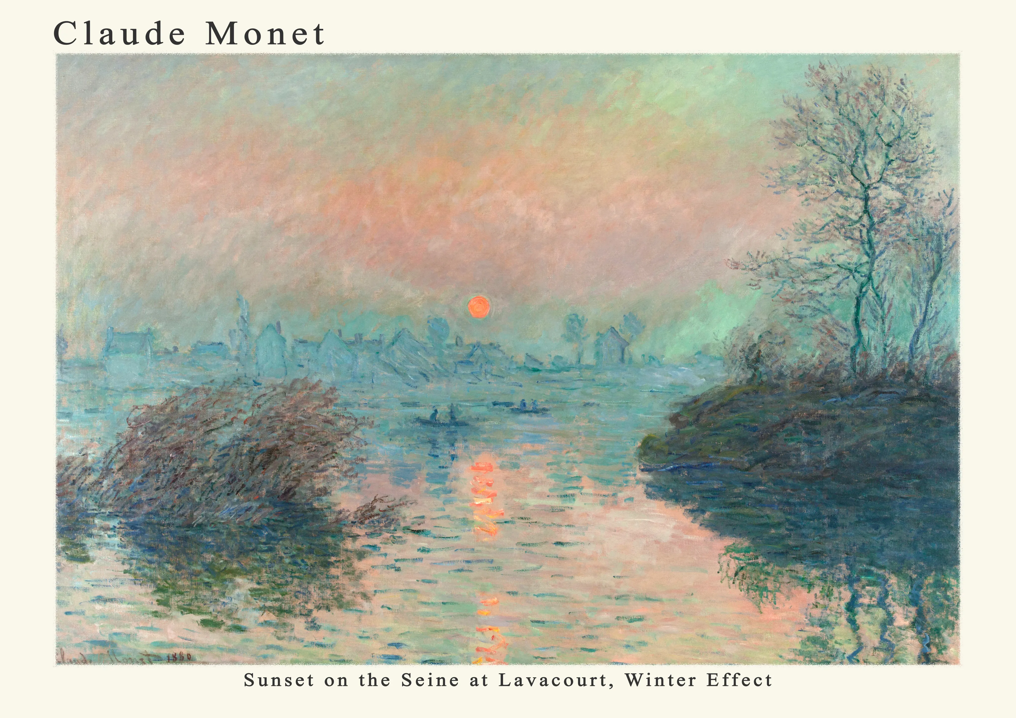 Sunset on the Seine at Lavacourt, Winter Effect — Poster edition