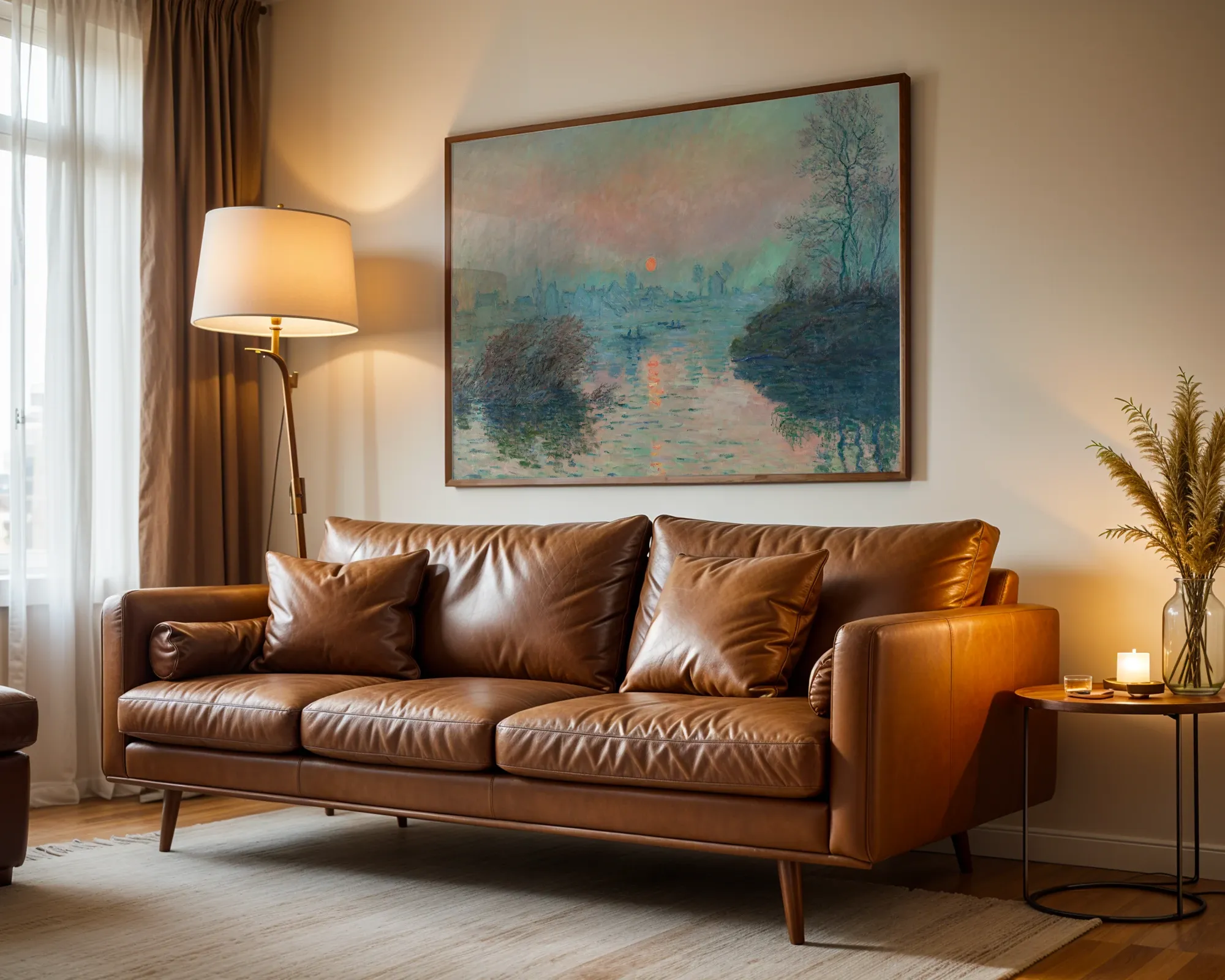 Sunset on the Seine at Lavacourt, Winter Effect — Print edition, room view 3