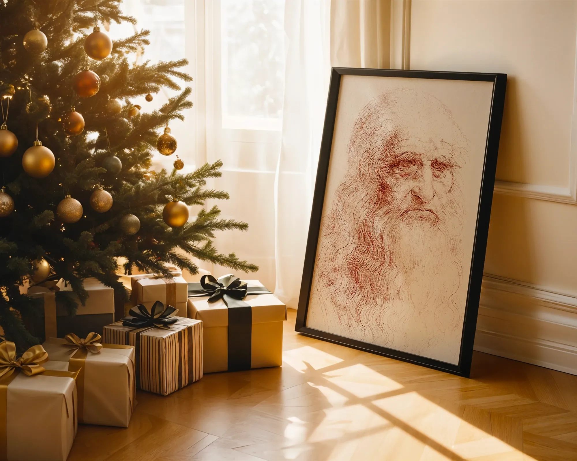 Portrait of a Man in Red Chalk — room view 2