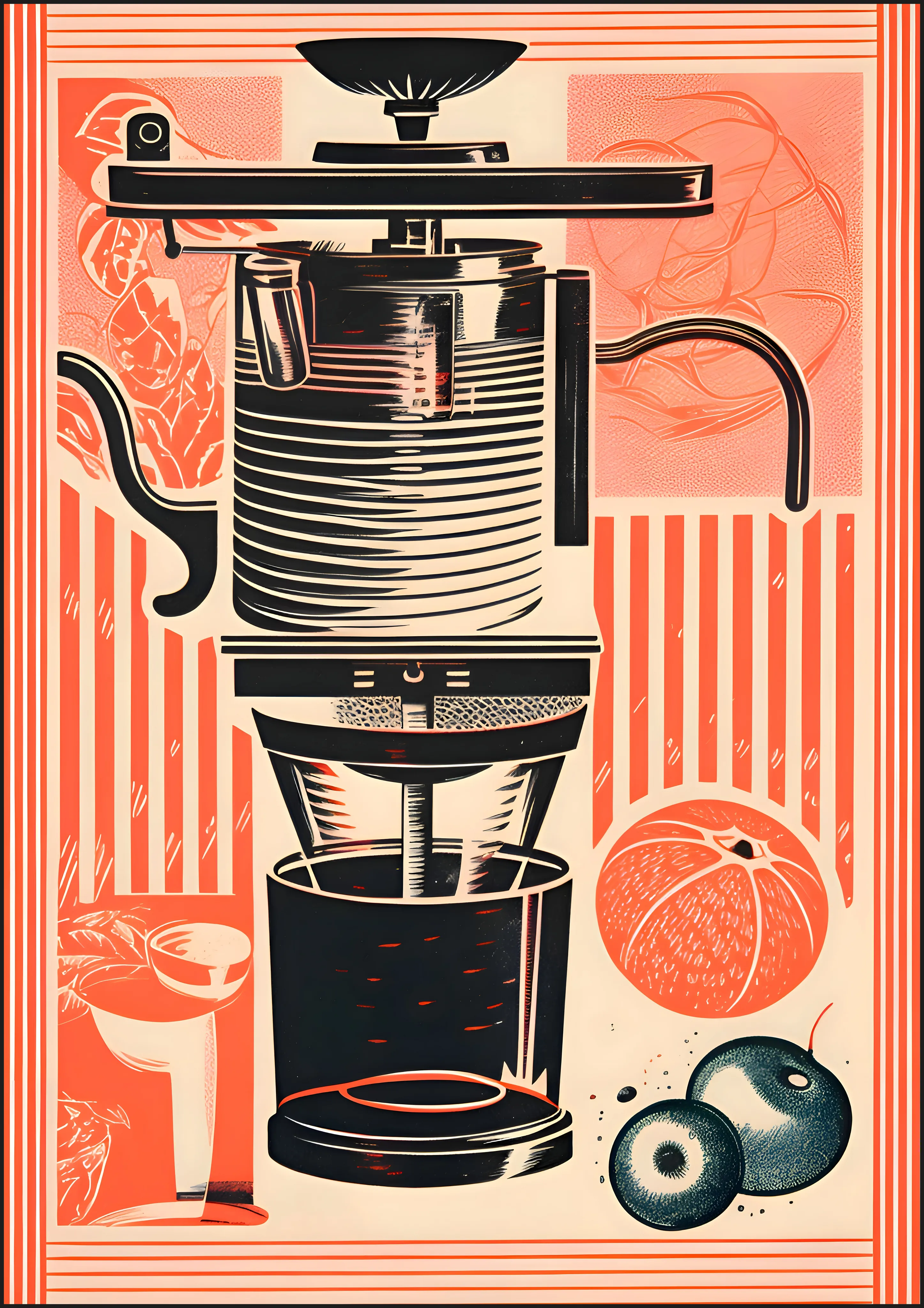 Artisan Coffee Press and Citrus — Exclusive 2 art print