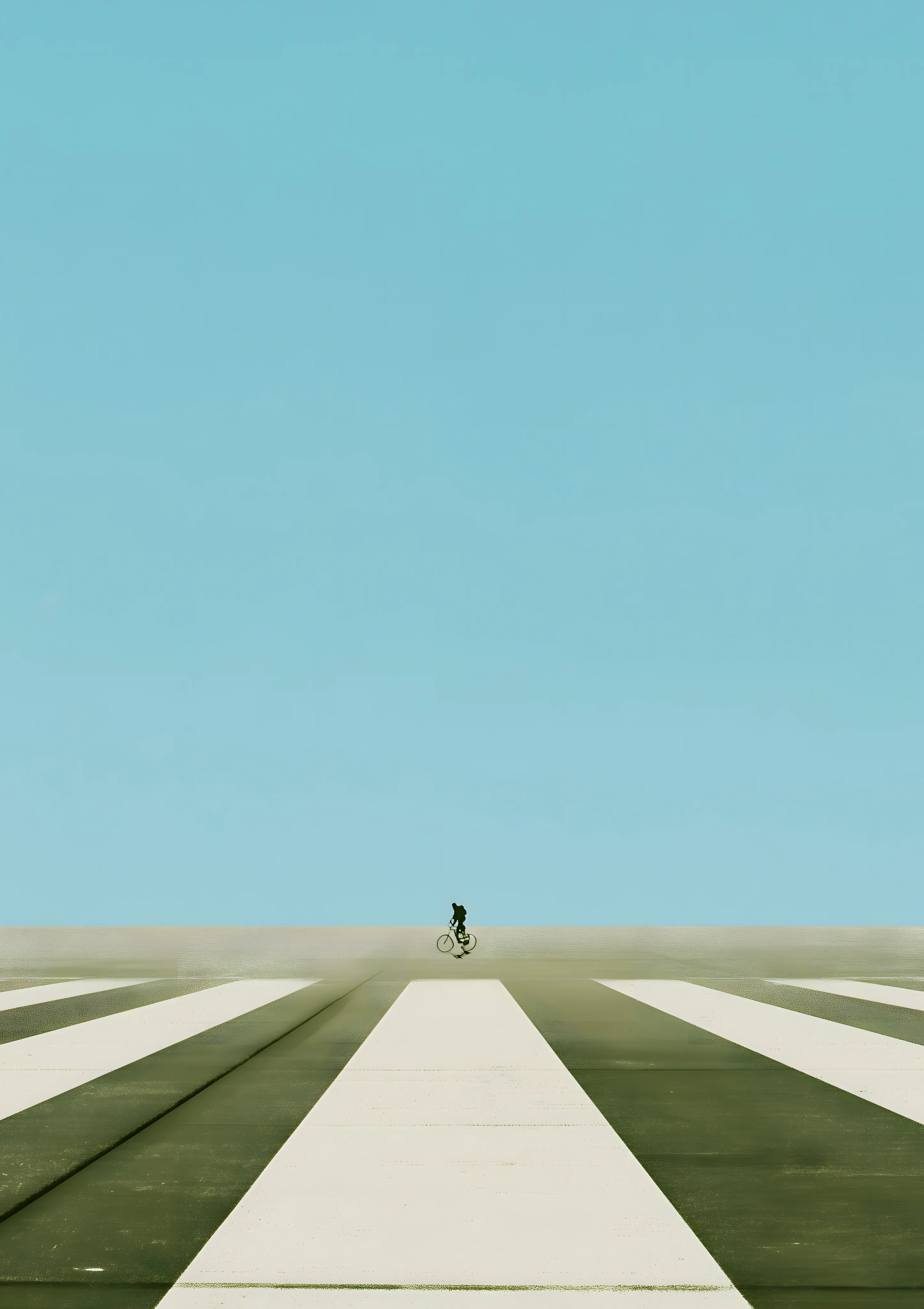 Solitary Cyclist on Crossing Horizon — Exclusive 2 art print