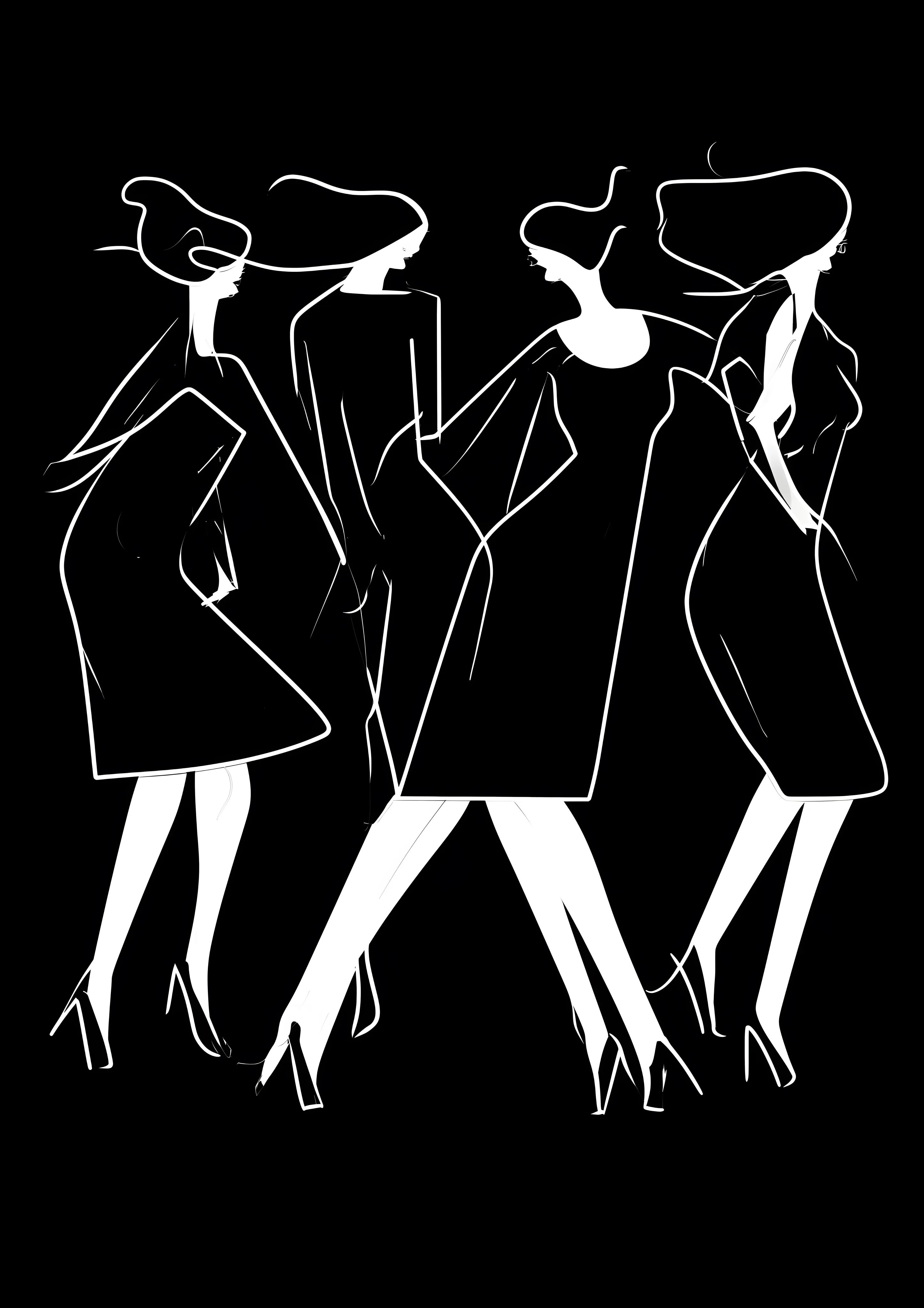 Midnight Runway Figures — Exclusive 2 art print
