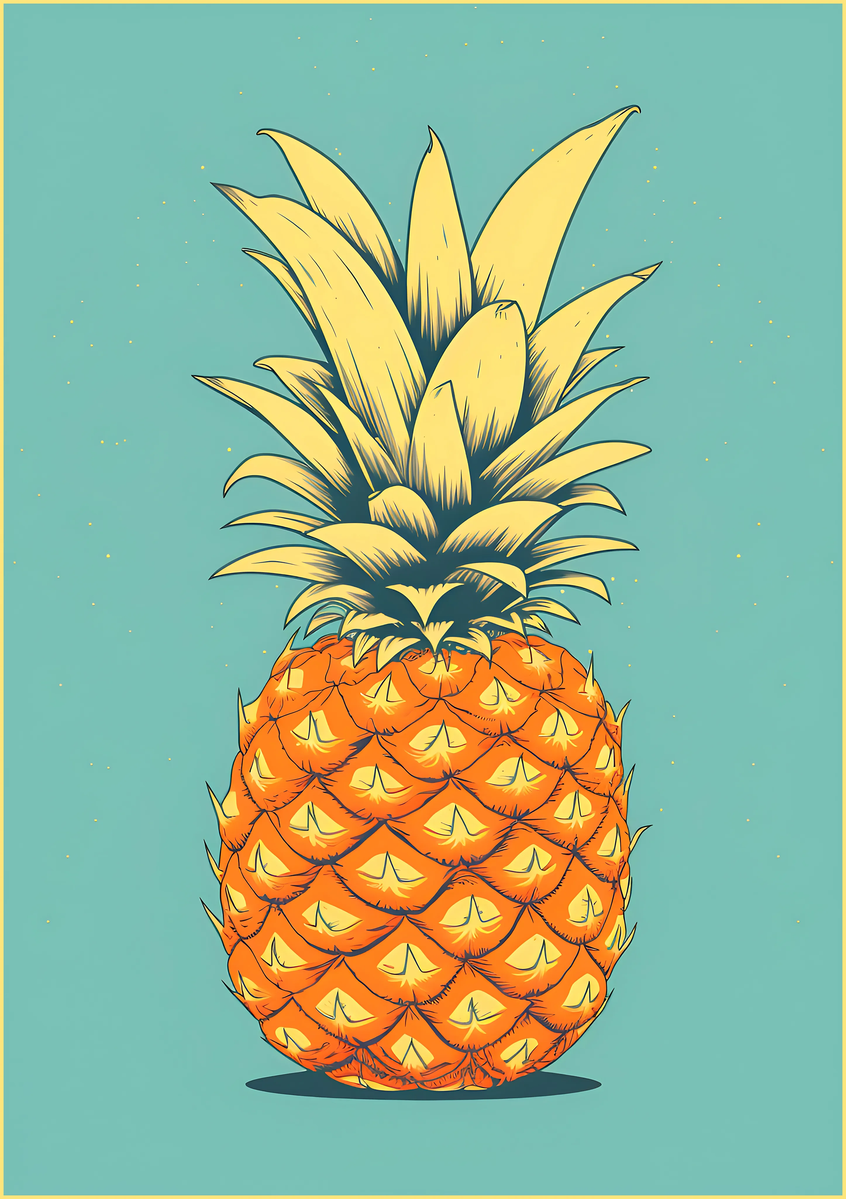 Tropical Golden Pineapple — Exclusive 2 art print