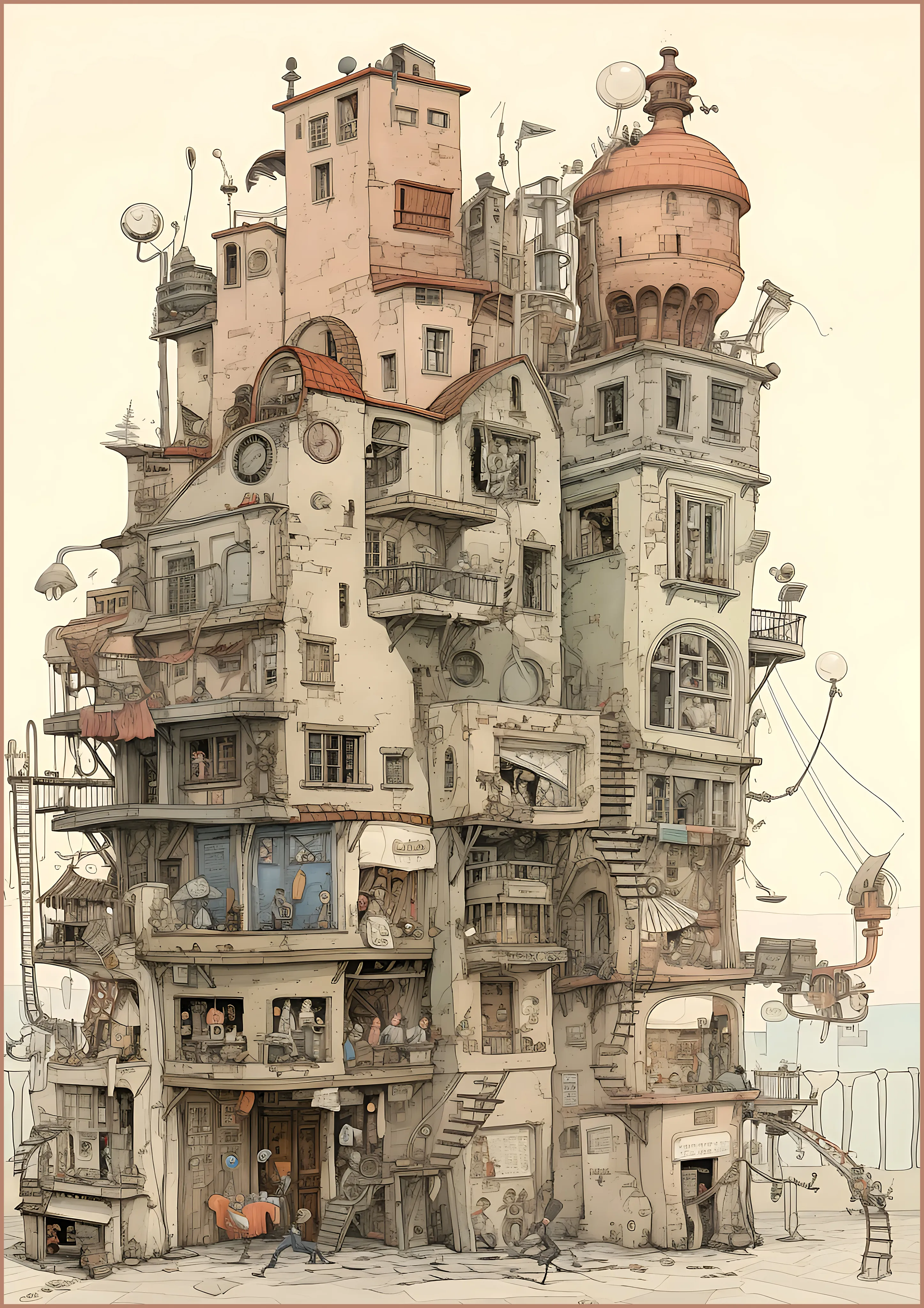 Whimsical Architectural Tower — Exclusive 2 art print